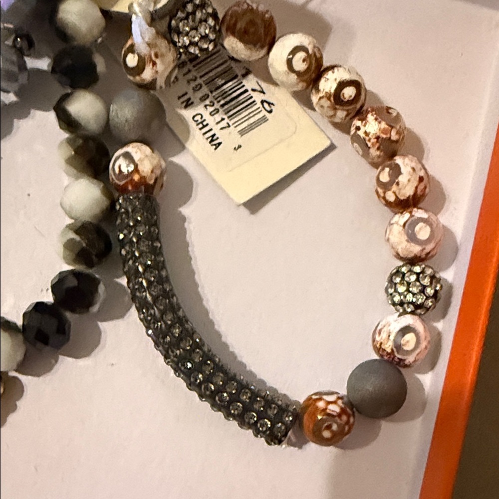 NWT Ashlyn & Rose Multi-Color Mixed Bead Bracelet Set - Picture 5 of 8